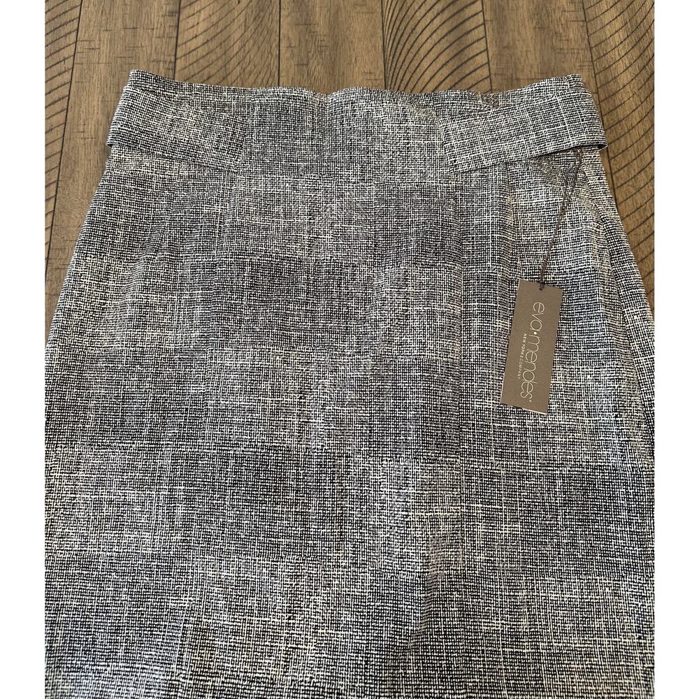 NWT Eva Mendes New York & Company Pencil Skirt Size 8 Black White Tweed Midi - Picture 4 of 7